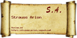 Strauss Arion névjegykártya